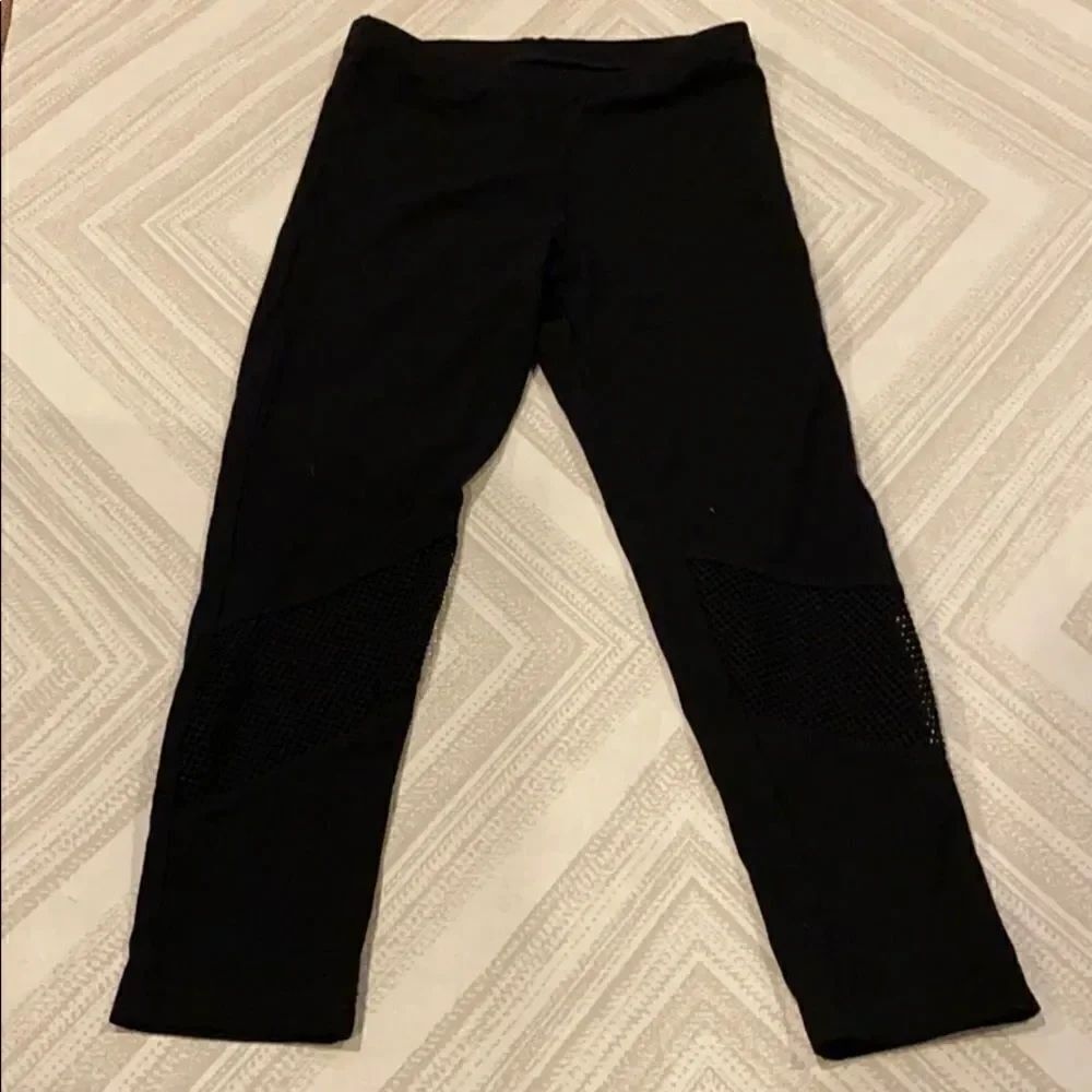 Flowers By Zoe Black Mesh Little Girls Leggings